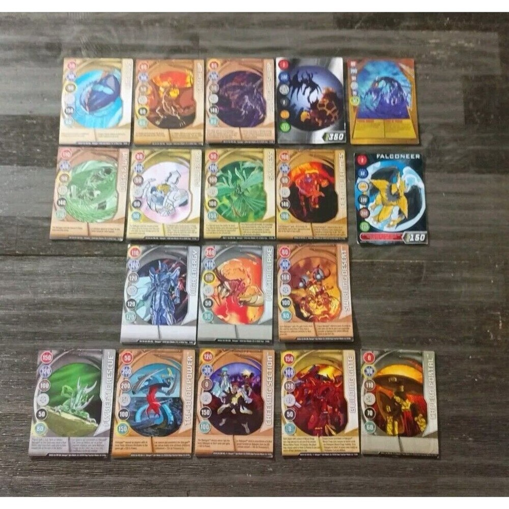 Bakugan 2008 2009 Magnetic Metal Card Lot Of 18 Cards 5 With Serial Stamp